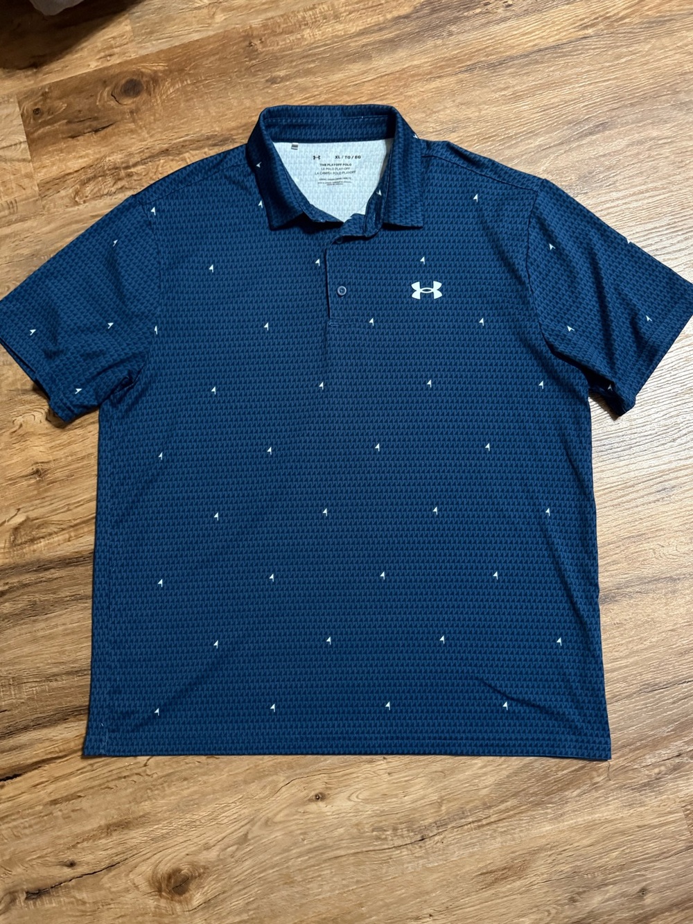 Under Armour Men’s Dark Blue Polo with Micro Dot Pattern